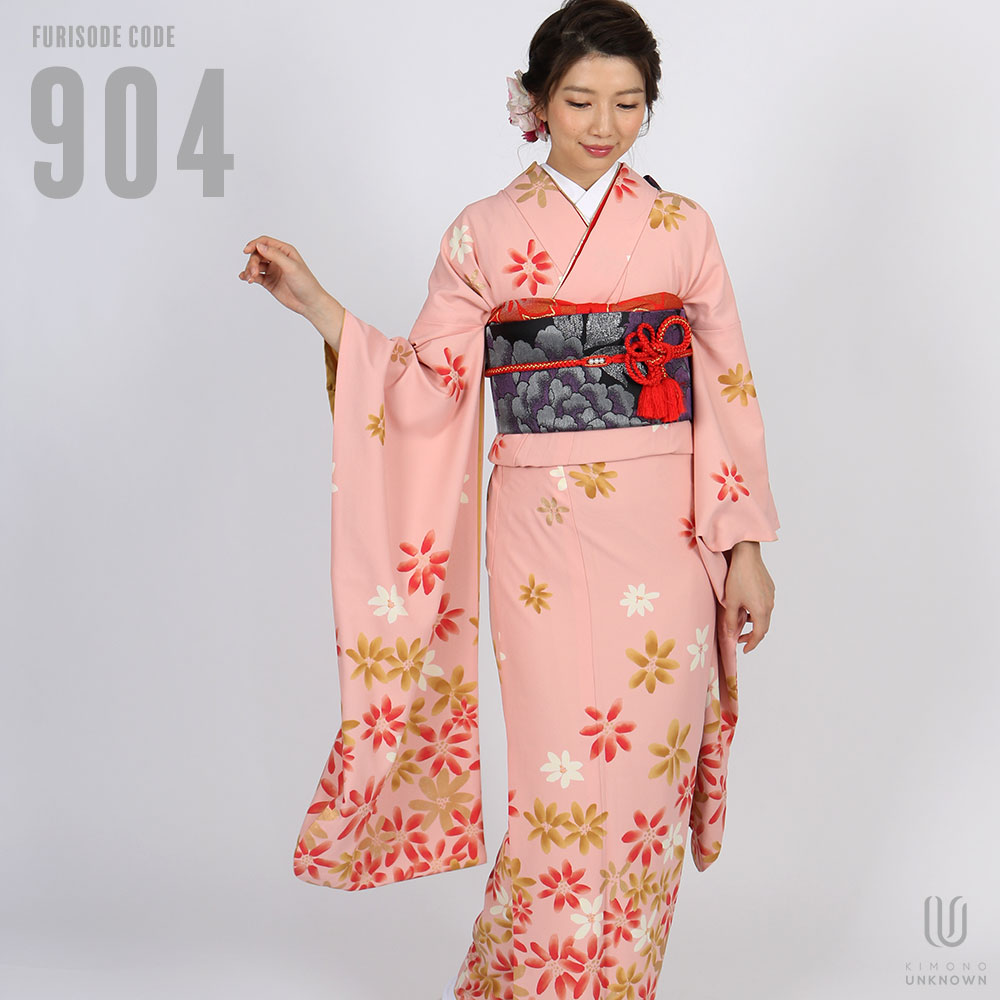 成人式振袖レンタル un-rfs-904 花柄 ピンク